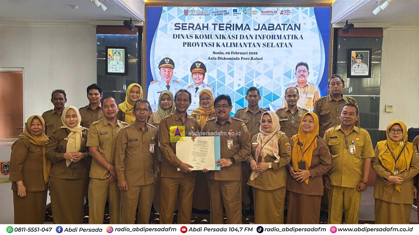 Rotasi Sejumlah Jabatan, Diskominfo Kalsel Laksanakan Serah Terima Jabatan