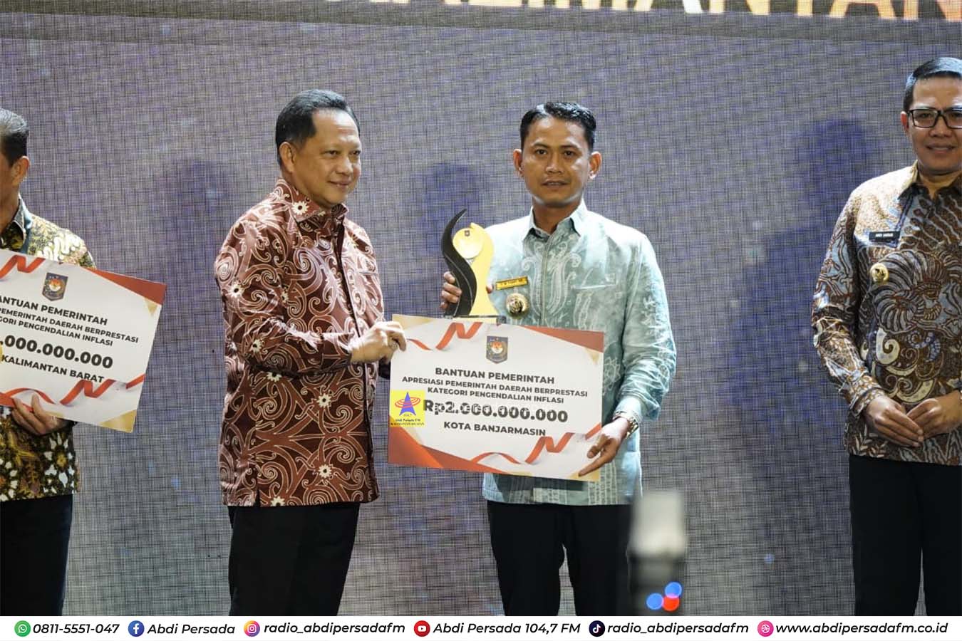 Wali Kota Yamin Terima Apresiasi Pengendalian Inflasi dari Mendagri