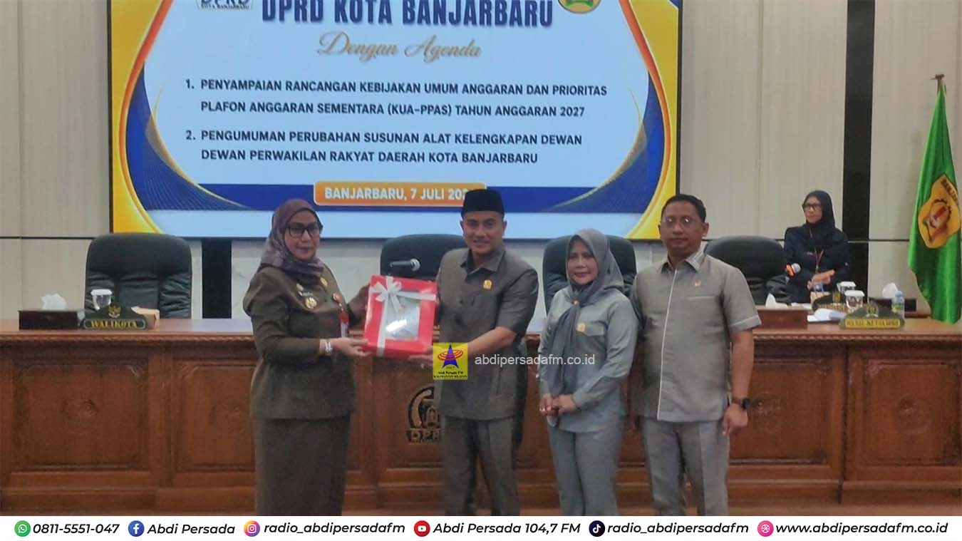 Gelar Paripurna Penyampaian KUA-PPAS 2027, DPRD Banjarbaru Umumkan Perubahan AKD